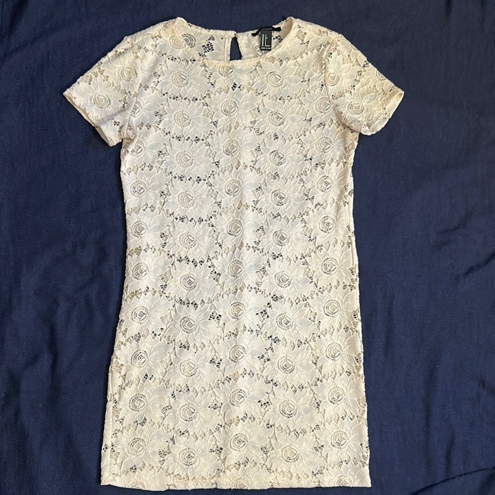 Ivory / Cream Lace Dress - Forever 21 Small